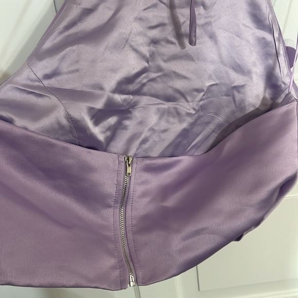 Akira lilac floral embellished halter with zipper back - Picture 3 of 3